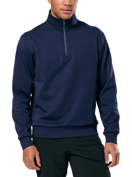 Gym+Coffee Men's Clubhouse Half Zip Oversized Sweatshirt, Twilight Navy