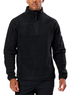 Gym+Coffee Half Zip Polar Fleece, Deep Black, Deep Black