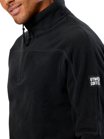 Gym+Coffee Half Zip Polar Fleece, Deep Black - view 2, Deep Black