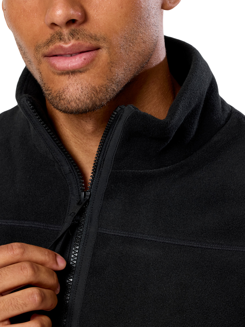 Product image 5 of 8, which shows Gym+Coffee Half Zip Polar Fleece, Deep Black, XXS
