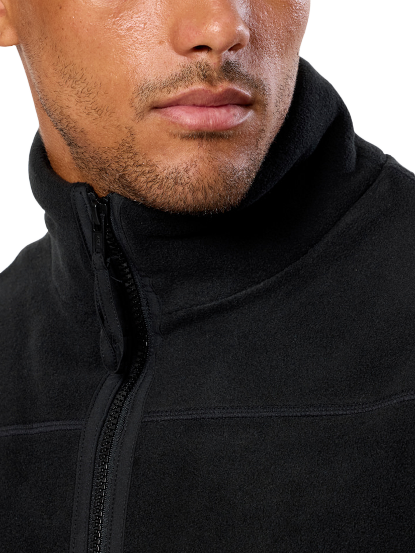 Product image 6 of 8, which shows Gym+Coffee Half Zip Polar Fleece, Deep Black, XXS