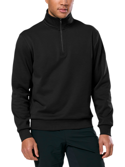 Gym+Coffee Men's Clubhouse Half Zip Oversized Sweatshirt, Black