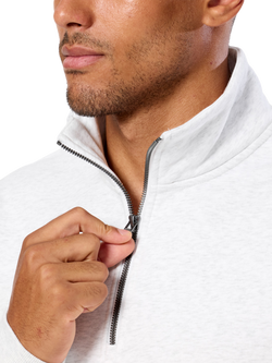 Gym+Coffee Men's Clubhouse Half Zip Oversized Sweatshirt, White Marl - view 2, White Marl
