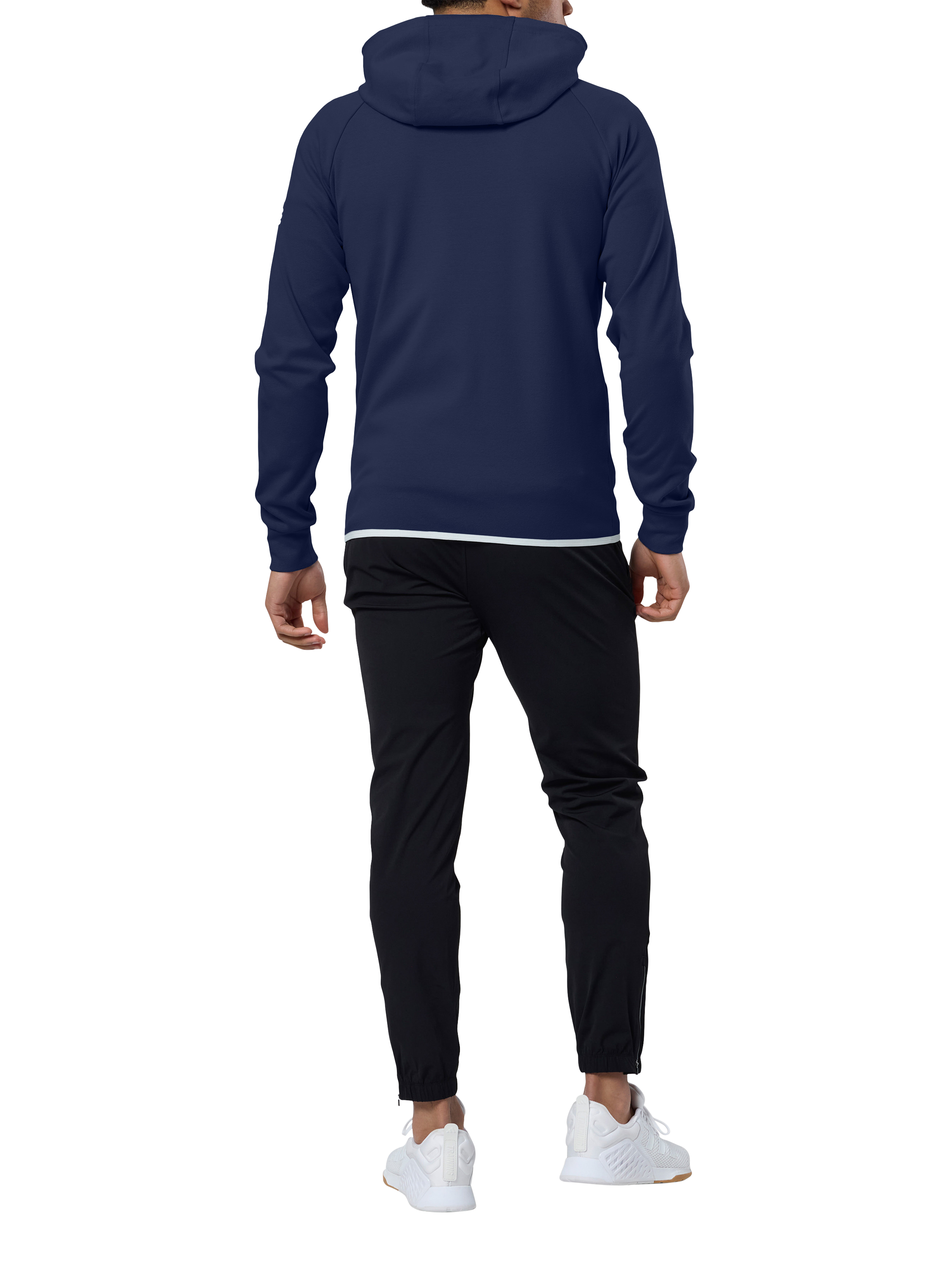 Product image 3 of 6, which shows Gym+Coffee Chill Full Zip Hoodie, Twilight Navy, XXS