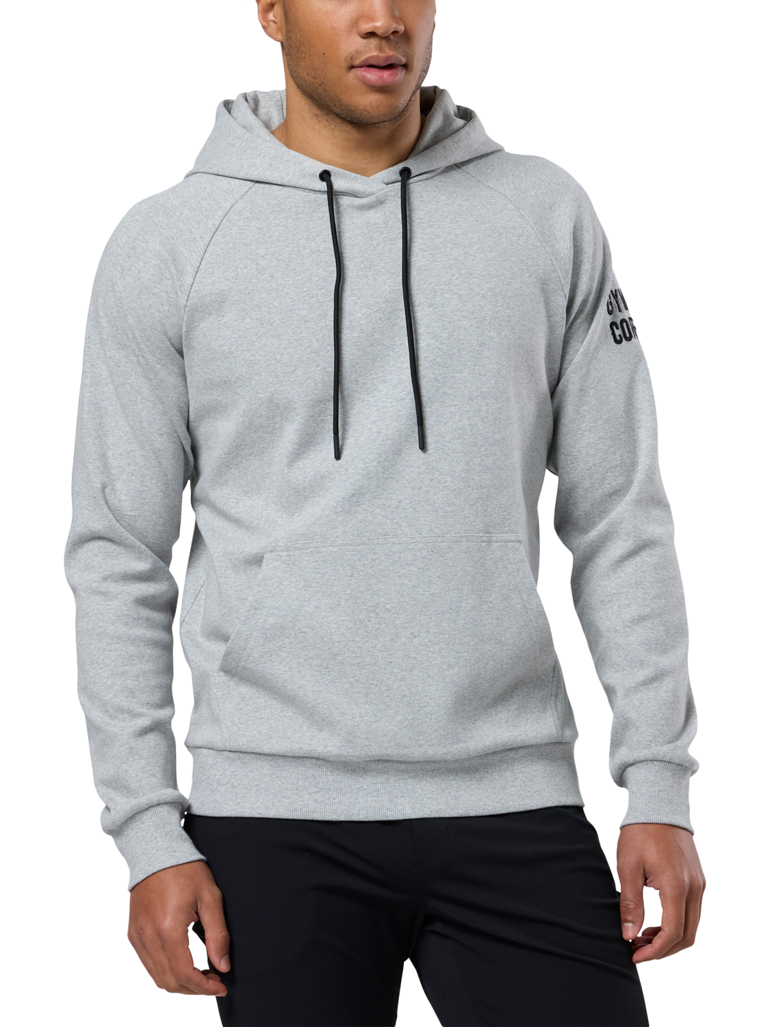 Product image 1 of 6, which shows Gym+Coffee Men's Chill Hoodie, Grey Melange, XXS