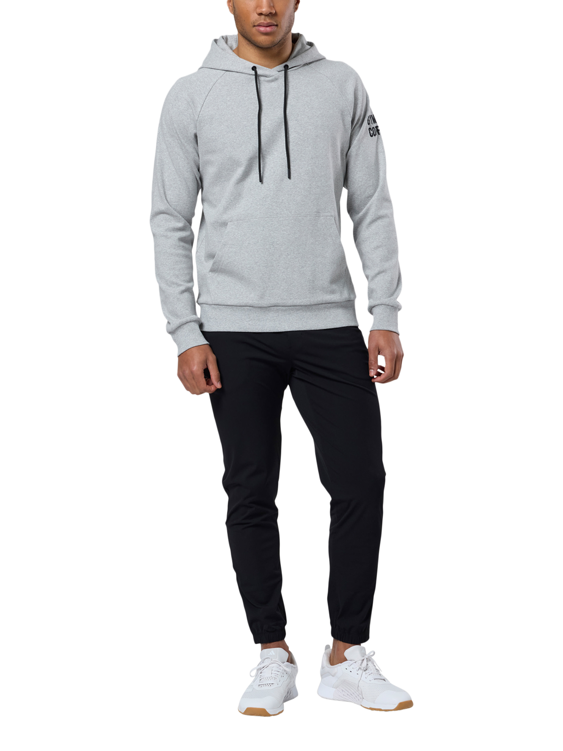 Product image 2 of 6, which shows Gym+Coffee Men's Chill Hoodie, Grey Melange, XXS