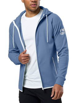 Gym+Coffee Chill Full Zip Hoodie, Oasis Blue