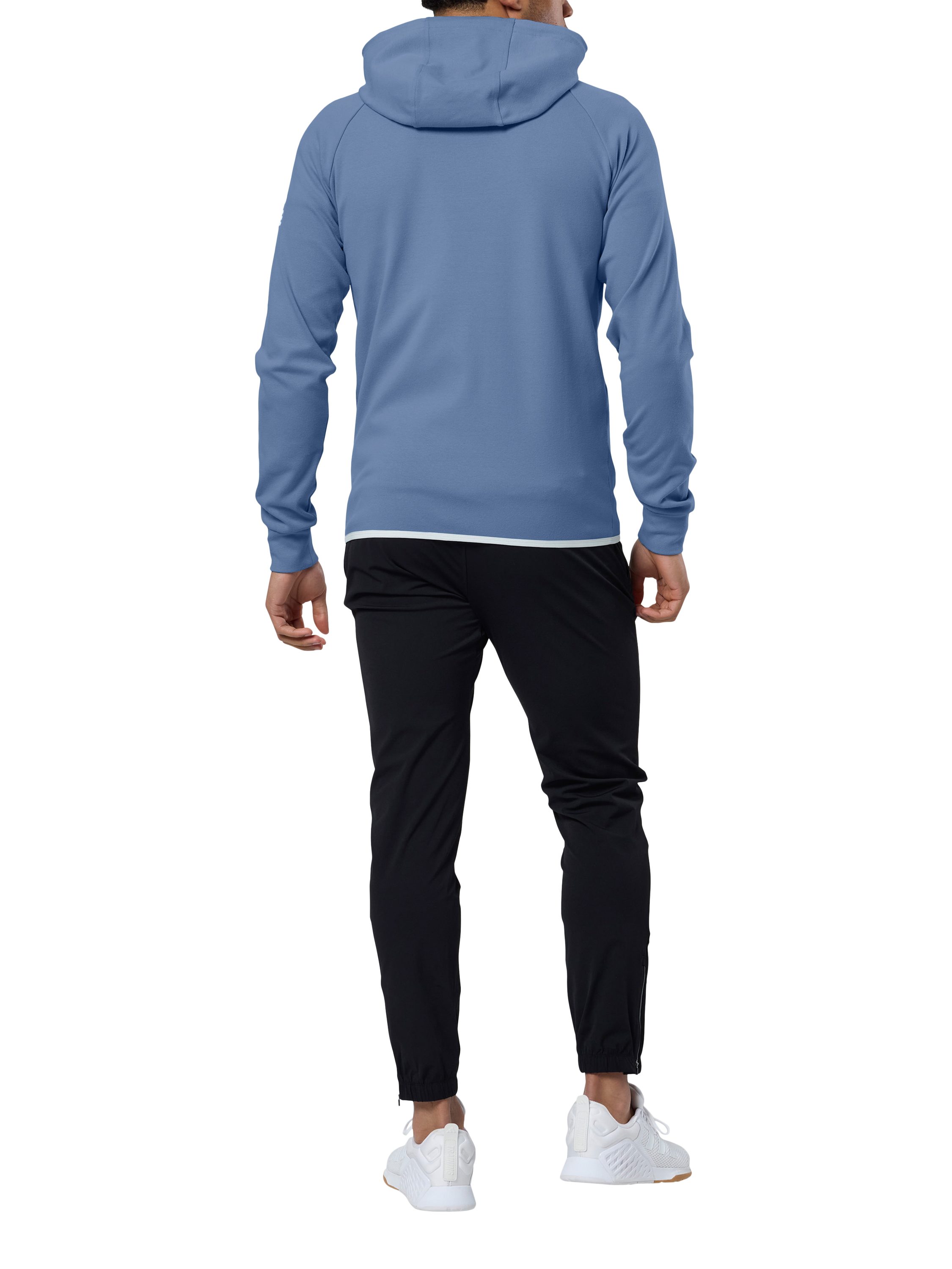 Product image 4 of 7, which shows Gym+Coffee Chill Full Zip Hoodie, Oasis Blue, XXS