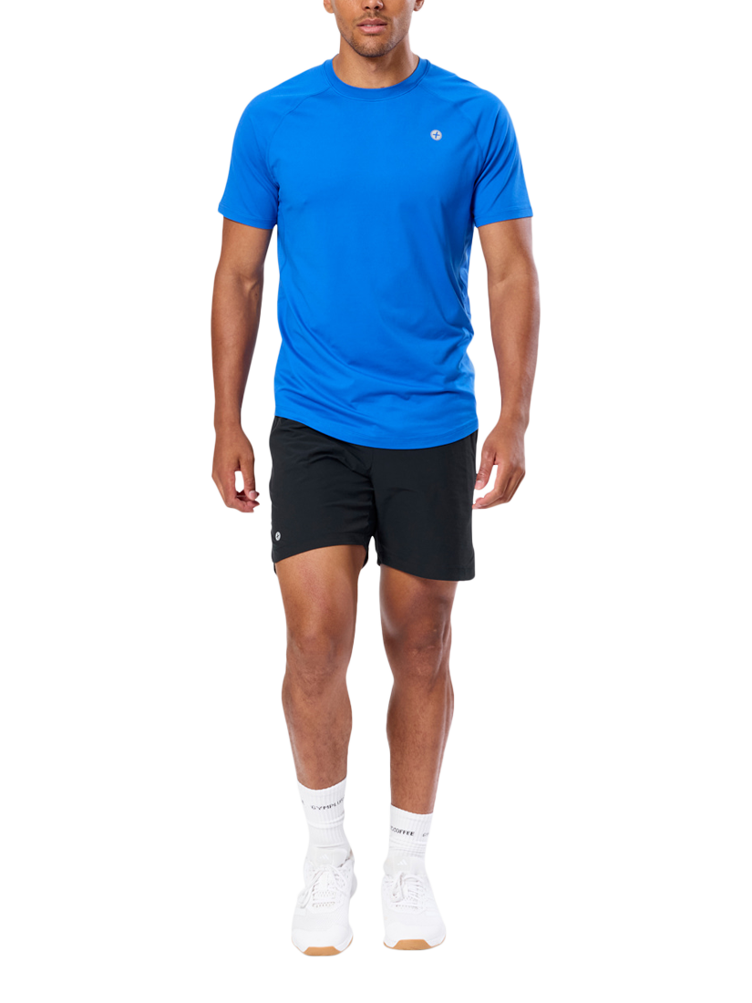 Product image 4 of 6, which shows Gym+Coffee Relentless T-Shirt, Azure Blue, XXS