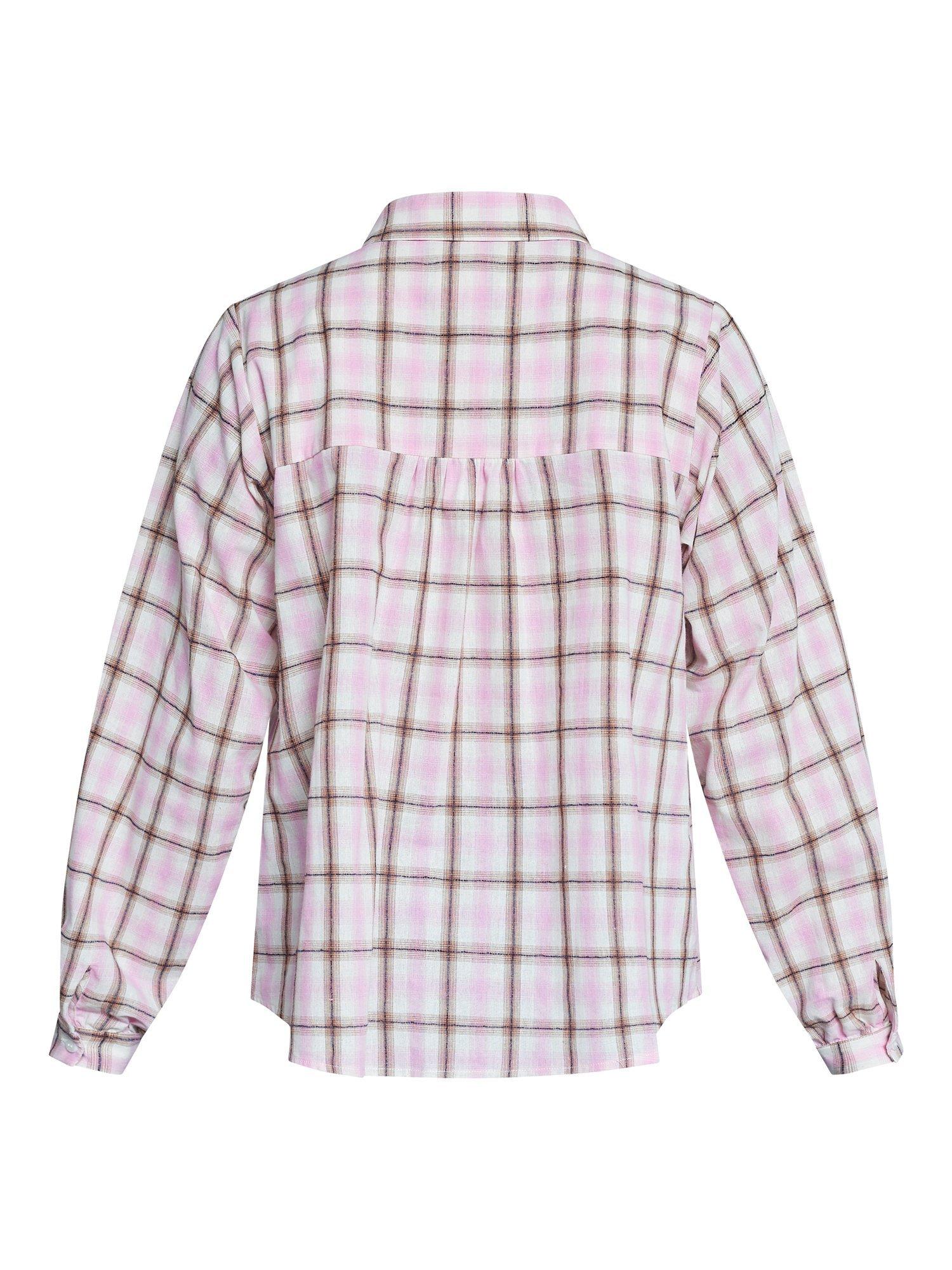 Product image 4 of 5, which shows Sisters Point Edva Check Shirt, Pink, L