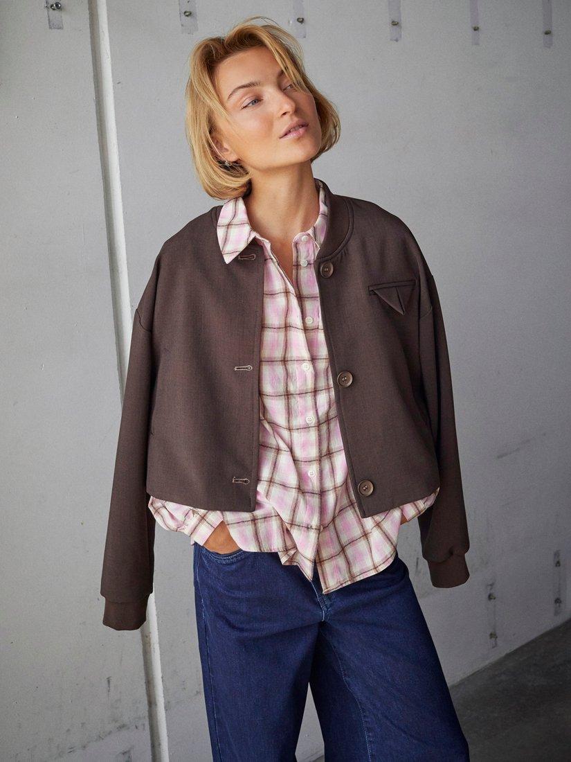 Product image 5 of 5, which shows Sisters Point Edva Check Shirt, Pink, L