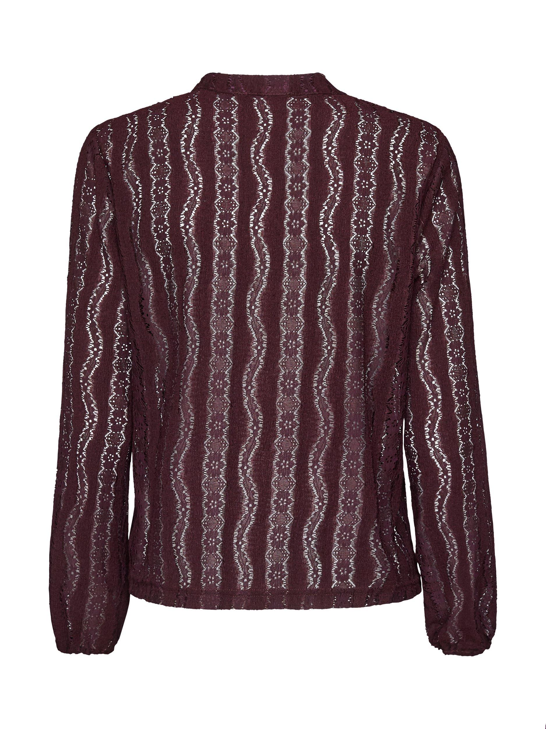 Product image 4 of 4, which shows Sisters Point Eina Ruffle Lace Top, Dark Bordeaux, XL