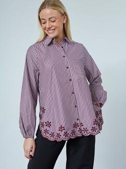 Sisters Point Striped Blouse, Bordeaux/White, Bordeaux/White