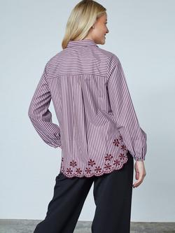Sisters Point Striped Blouse, Bordeaux/White - view 2, Bordeaux/White