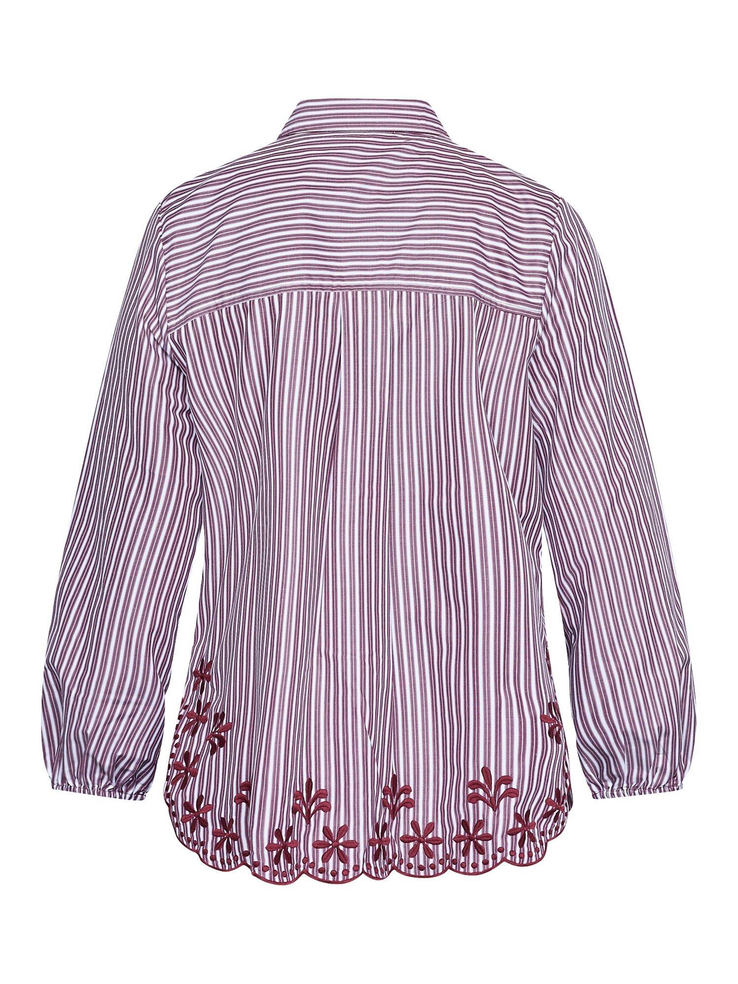 Product image 4 of 4, which shows Sisters Point Striped Blouse, Bordeaux/White, XS