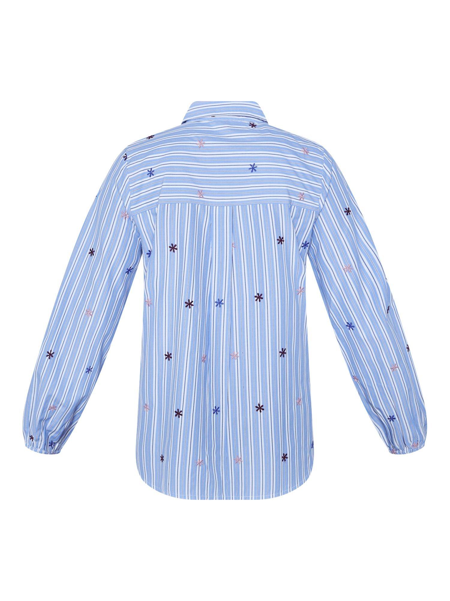 Product image 4 of 4, which shows Sisters Point Stars and Stripes Blouse, Blue, XL