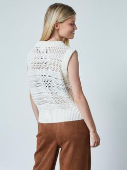 Sisters Point Helta Open Knit Top, Cream - view 2, Cream