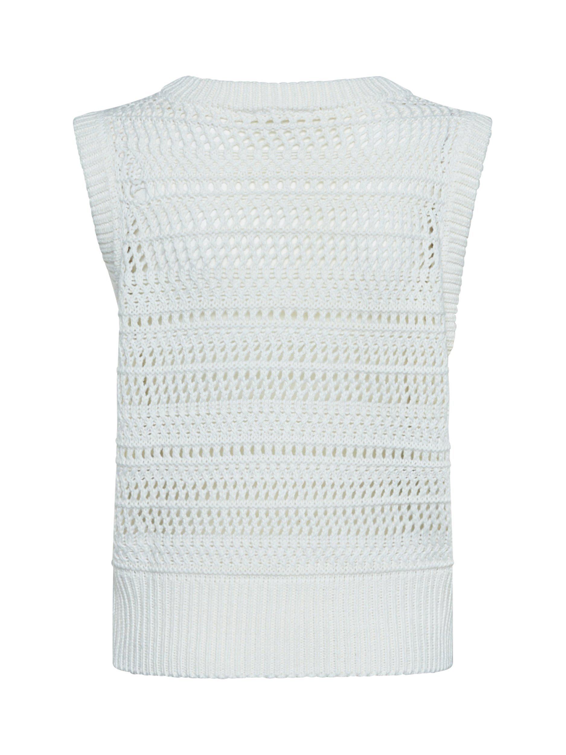 Product image 4 of 4, which shows Sisters Point Helta Open Knit Top, Cream, XL