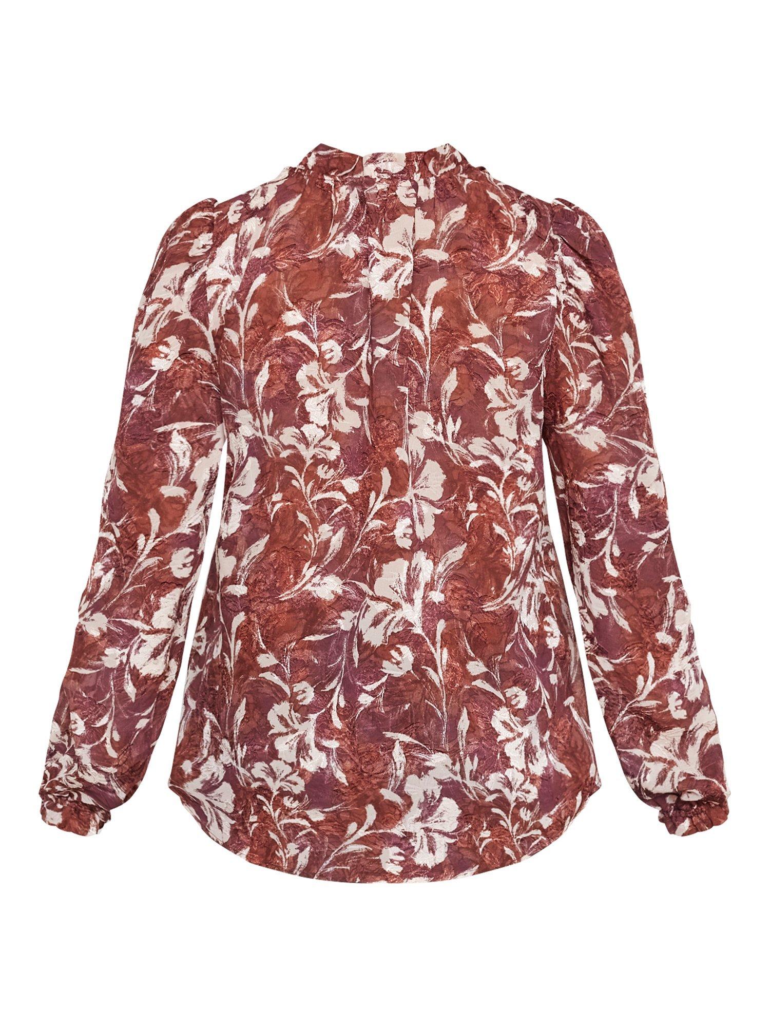Product image 4 of 4, which shows Sisters Point Elza Paisley Top, Bordeaux, XS