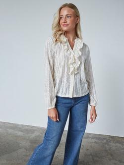 Sisters Point Eina Ruffle Top, Cream, Cream