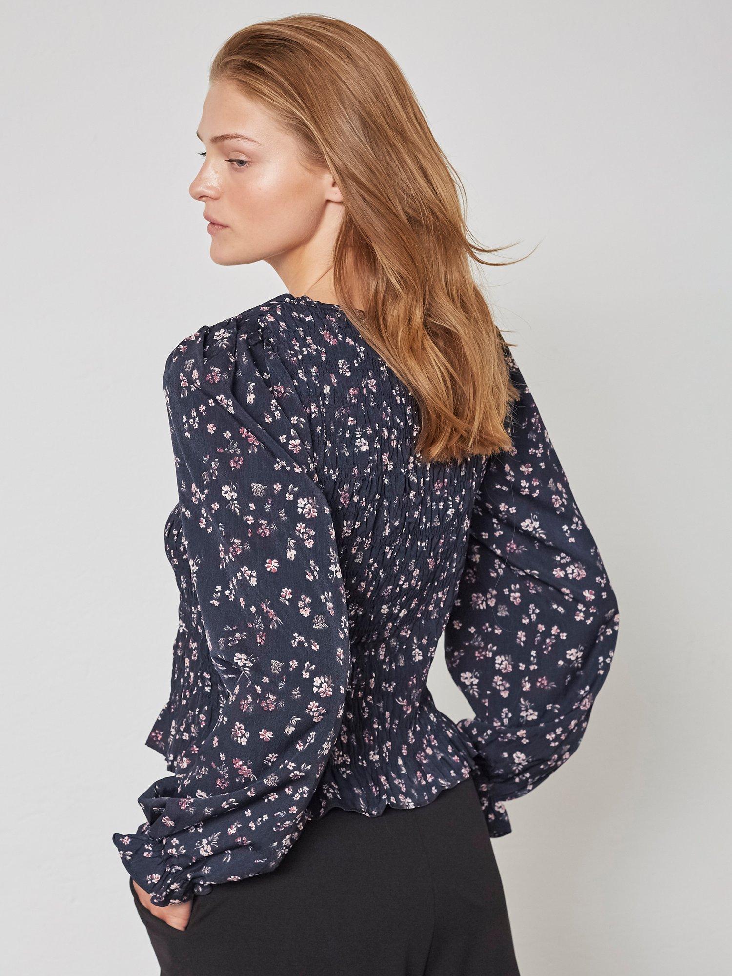 Product image 2 of 4, which shows Sisters Point Nix Floral Top, Navy/Multi, XS
