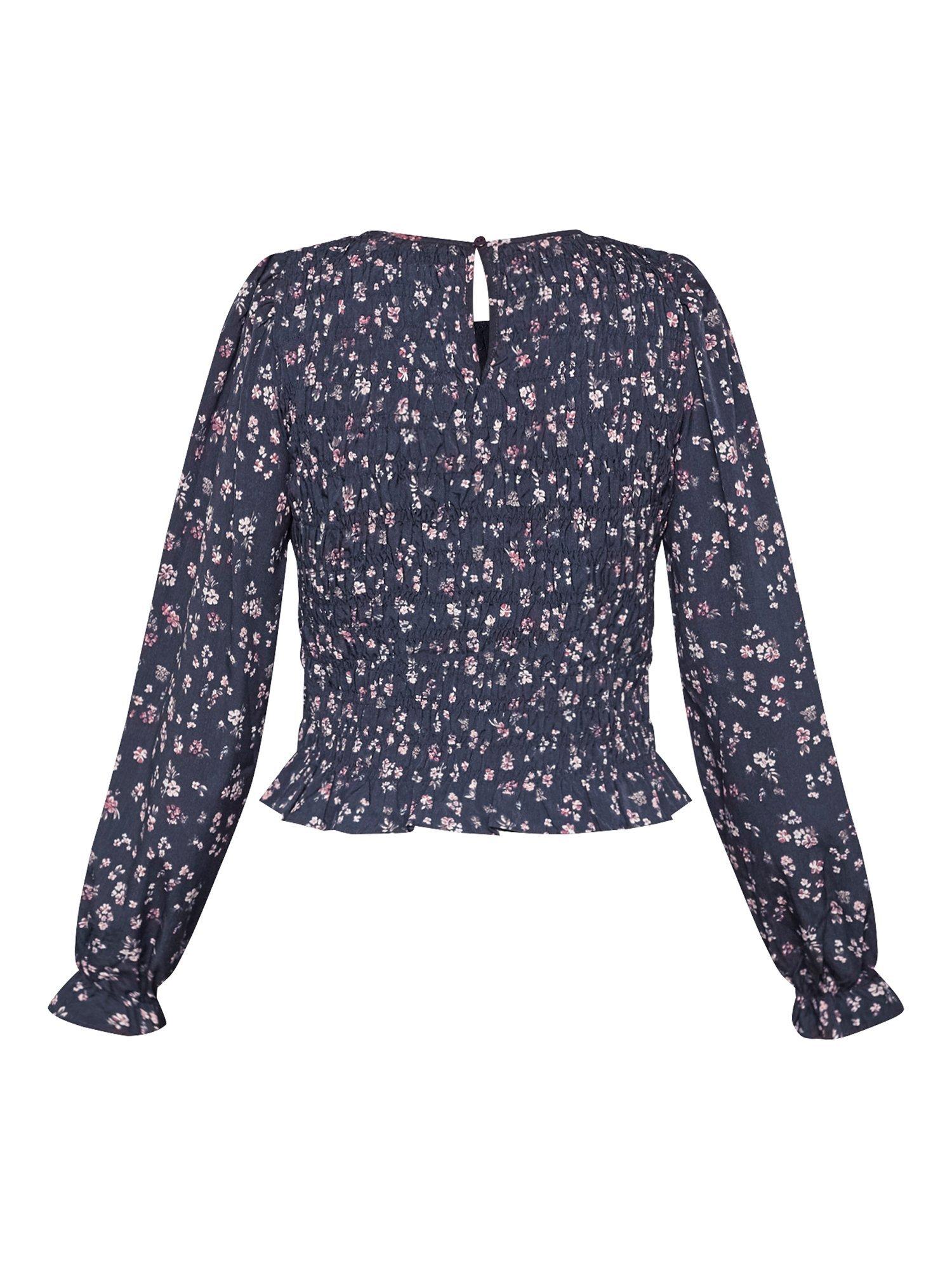 Product image 4 of 4, which shows Sisters Point Nix Floral Top, Navy/Multi, XS