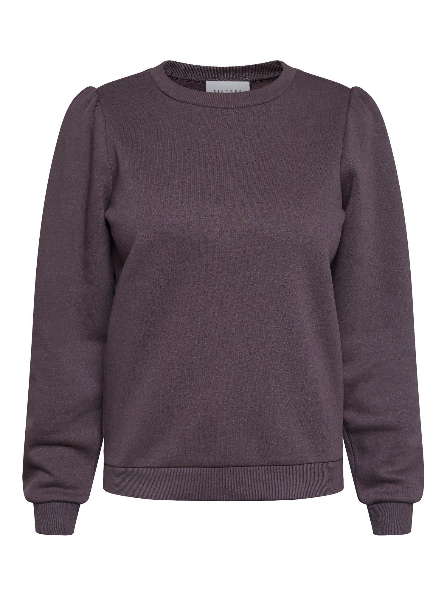 Product image 3 of 4, which shows Sisters Point Peva Puff Sleeve Sweatshirt, Dark Chocolate, XS