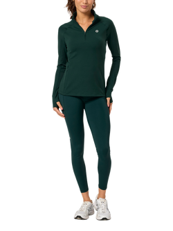 Gym+Coffee Women's Relentless Quarter Zip Sports Top - view 2, Amazon Green