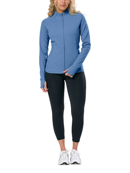 Gym+Coffee Women's Relentless Full Zip Jacket, Oasis Blue - view 2, Oasis Blue