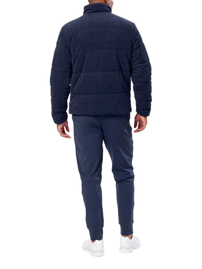 Product image 4 of 8, which shows Gym+Coffee Unisex Cord Puffer Jacket, Twilight Navy, XXS