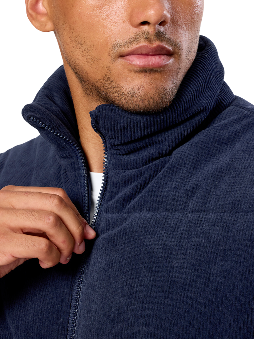 Product image 5 of 8, which shows Gym+Coffee Unisex Cord Puffer Jacket, Twilight Navy, XXS
