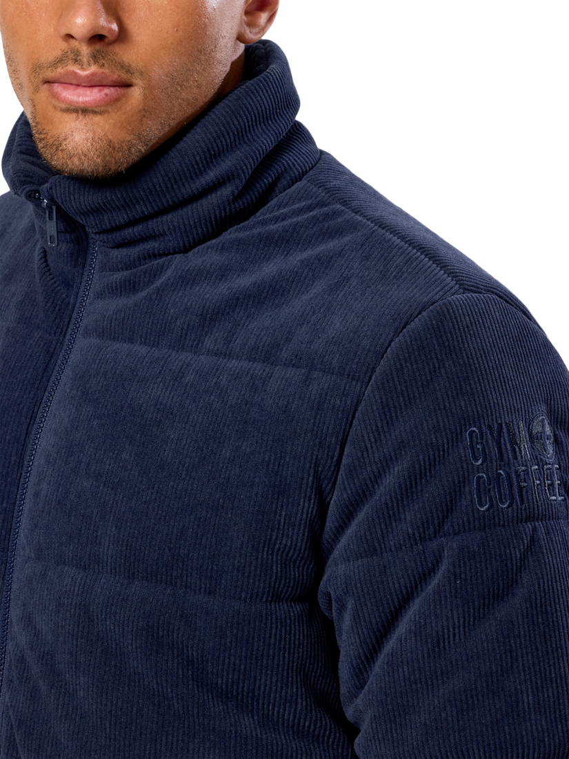 Product image 6 of 8, which shows Gym+Coffee Unisex Cord Puffer Jacket, Twilight Navy, XXS