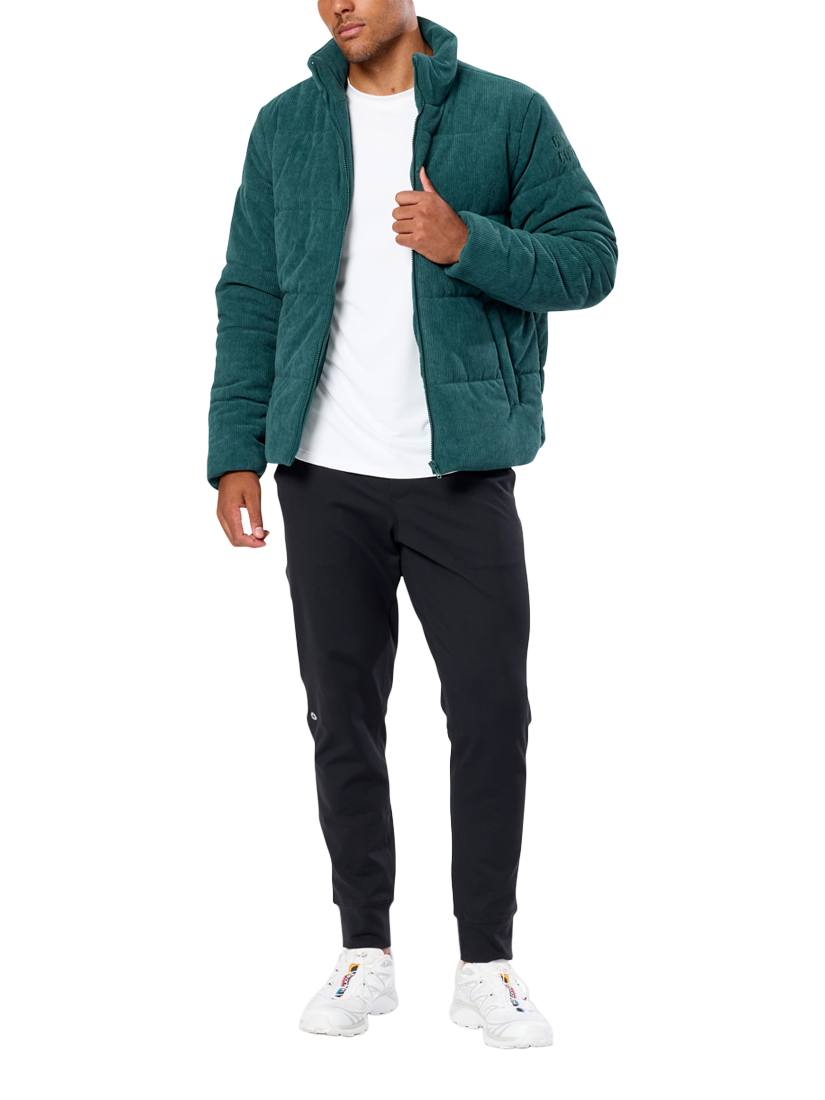 Product image 2 of 8, which shows Gym+Coffee Unisex Cord Puffer Jacket, Amazon Green, XXS