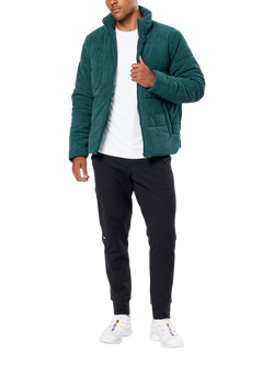 Gym+Coffee Unisex Cord Puffer Jacket - view 2, Amazon Green
