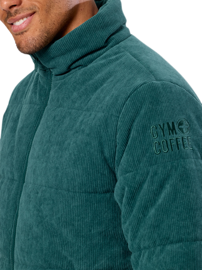 Product image 5 of 8, which shows Gym+Coffee Unisex Cord Puffer Jacket, Amazon Green, XXS
