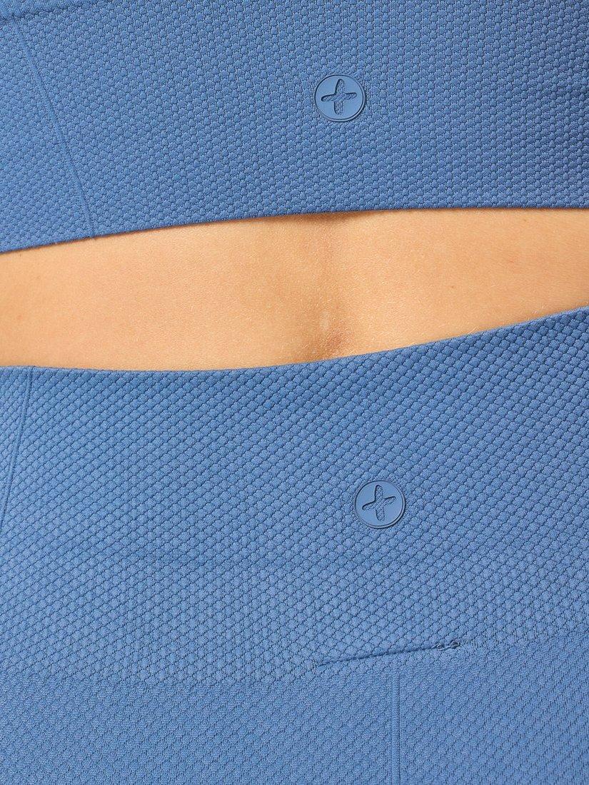 Product image 6 of 7, which shows Gym+Coffee Lotus Low-Support Bra, Oasis Blue, XXS