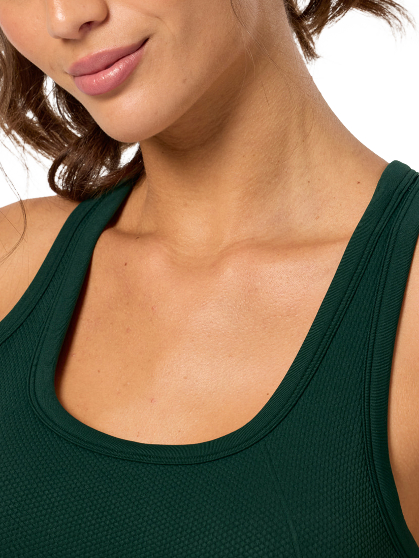 Product image 6 of 6, which shows Gym+Coffee Lotus Low-Support Bra, Amazon Green, XXS