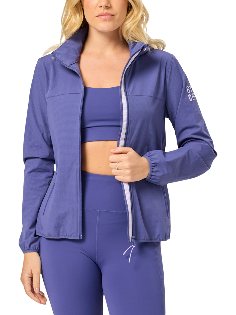 Product image 1 of 6, which shows Gym+Coffee Celero Jacket, Violet Smoke, XXS