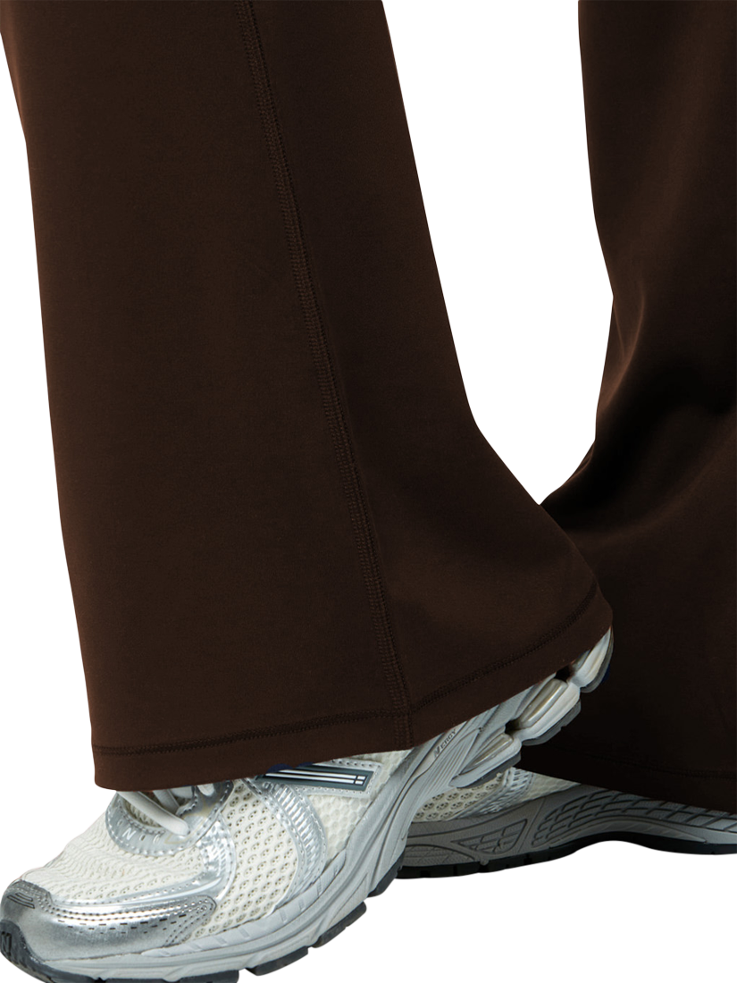 Product image 3 of 4, which shows Gym+Coffee Soft Motion Flared Leggings, Mocha Bean, XXS