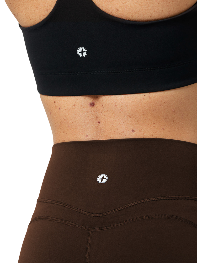 Product image 4 of 4, which shows Gym+Coffee Soft Motion Flared Leggings, Mocha Bean, XXS