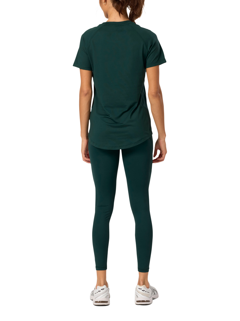 Product image 3 of 8, which shows Gym+Coffee Women's Relentless T-Shirt, Amazon Green, XXS