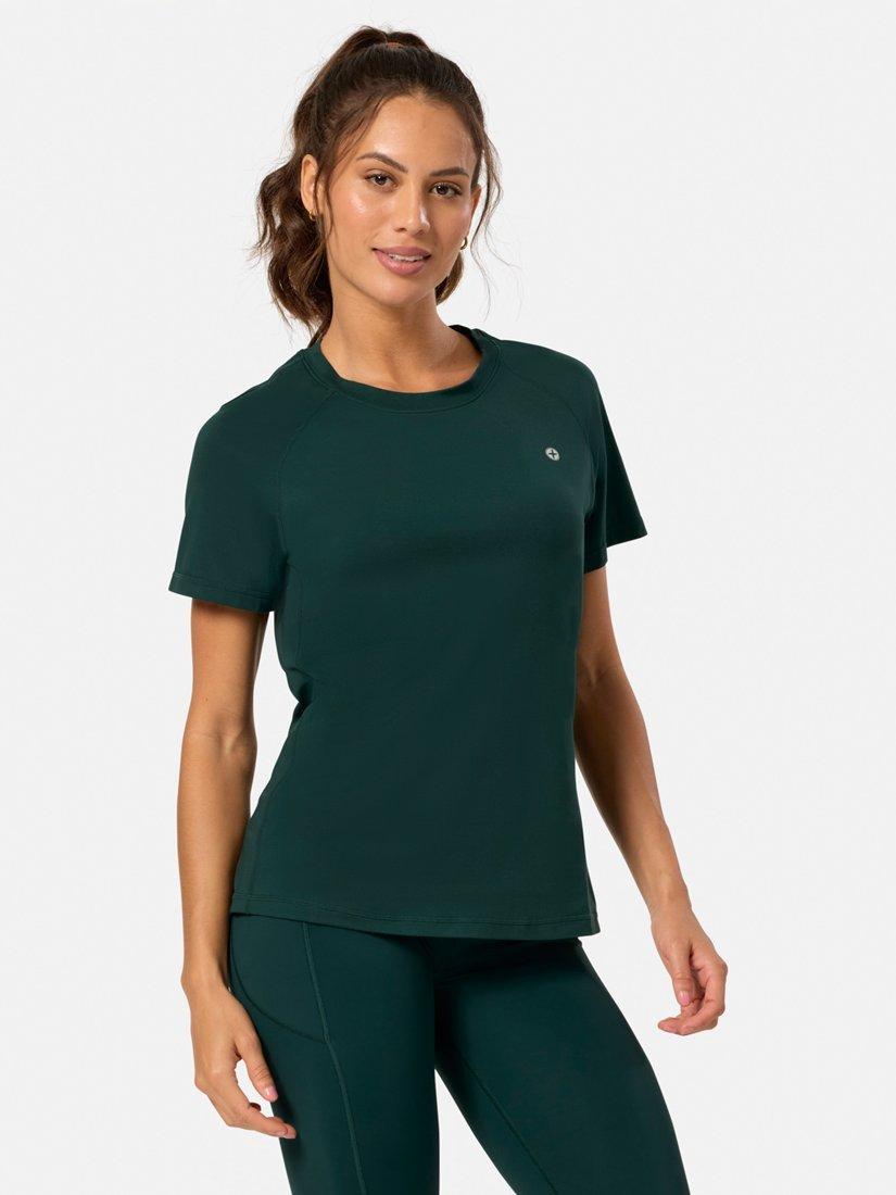 Product image 7 of 8, which shows Gym+Coffee Women's Relentless T-Shirt, Amazon Green, XXS