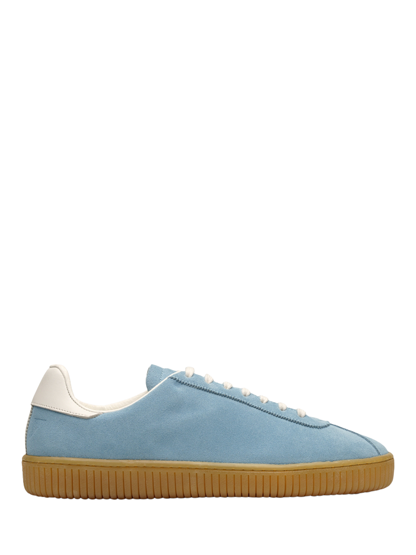 Product image 1 of 3, which shows JAK Flow Lace Up Suede Trainers, Light Blue, 6|6.5