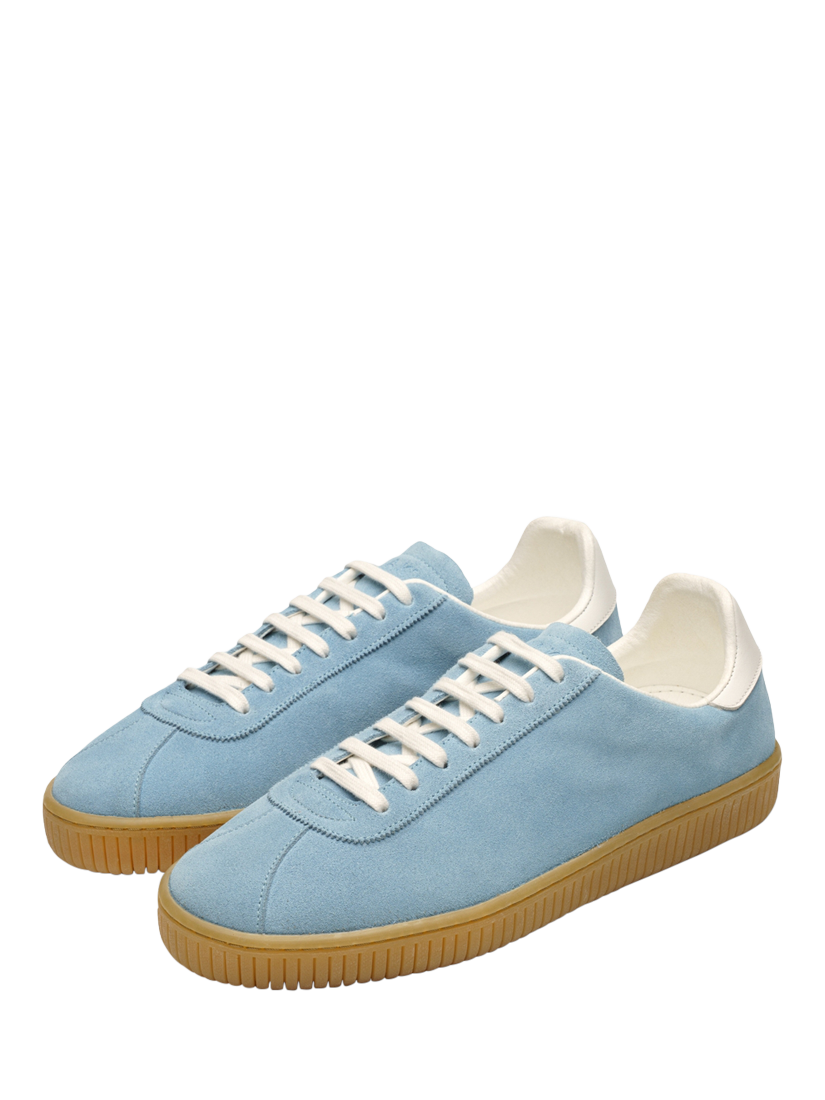 Product image 2 of 3, which shows JAK Flow Lace Up Suede Trainers, Light Blue, 6|6.5