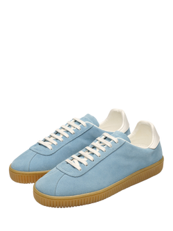 JAK Flow Lace Up Suede Trainers, Light Blue - view 2, Light Blue