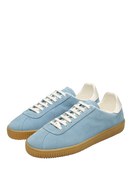 JAK Flow Lace Up Suede Trainers, Light Blue - view 2, Light Blue