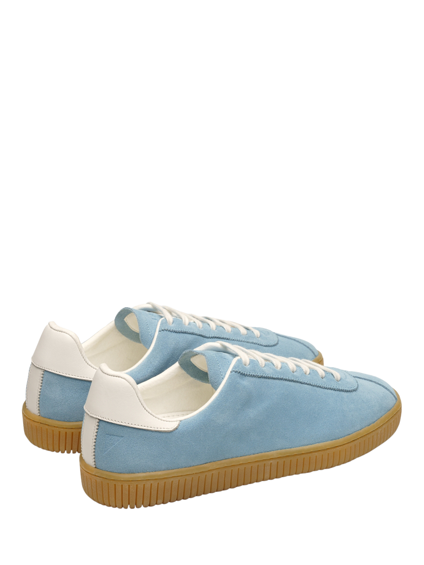 Product image 3 of 3, which shows JAK Flow Lace Up Suede Trainers, Light Blue, 6|6.5