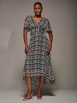 Jolie Moi Chiffon Floaty Dress, Black Spot, Black Spot