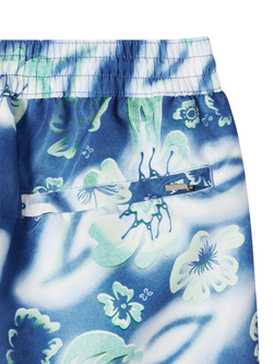 Paul Smith Riso Floral Swim Shorts, Blue Mid - view 2, Blue Mid