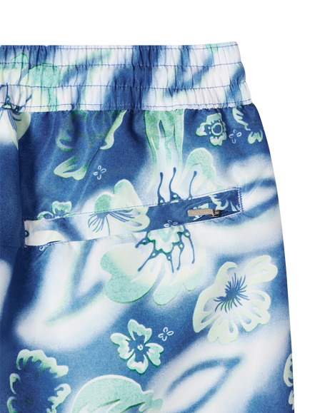 Paul Smith Riso Floral Swim Shorts, Blue Mid - view 2, Blue Mid